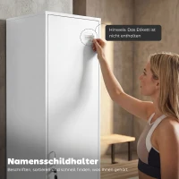 HOMCOM Metallspind mit abschließbarer Tür und Kleiderstange, einzelner Stahlspind für Zuhause oder Büro, Weiß(m-7)