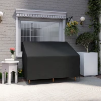 Outsunny 600D Oxford Cloth Furniture Cover, 2 Seater Sofa Protector for Garden Patio, Outdoor, Waterproof, Black, 140L x 84W x 56/94H cm(m-9)