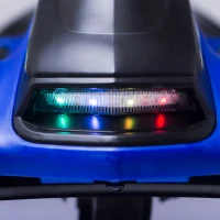 HOMCOM 12V Kids Electric Go Kart, Ride on Drift Car with 2 Speeds, Soft Start, Music, Colourful LED Lights for Ages 8-12, Blue(m-13)