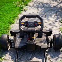 AIYAPLAY 24V Electric Go Kart for Kids 6-12 Years with Drift Mode, Adjustable Seat, 3 Speed, Slow Start, Black(m-8)