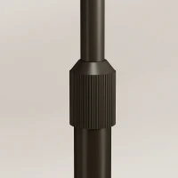 HOMCOM Vloerlamp met gebogen kap, voetschakelaar, marmeren voet en kunststof lampenkap, grijs(m-12)