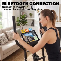 SPORTNOW Elliptical Cross Trainer for Home, Quiet Magnetic Elliptical Machine with Bluetooth, App Compatible, 8-Level Resistance(m-4)