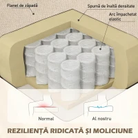 HOMCOM Fotoliu pentru Living în Stil Franțuzesc cu Șezut Tapițat și Perne din Catifea de Gheață, 74x86x102 cm, Bej(m-5)