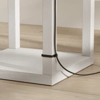 HOMCOM Vloerlamp met planken, moderne dimbare staande lamp met stoffen kap, instelbare kleurtemperatuur, wit(m-12)
