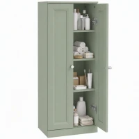 HOMCOM Narrow Bathroom Cabinet, Slim Storage Cabinet with 2 Doors & 4 Tiers, Freestanding Narrow Cupboard(m-14)