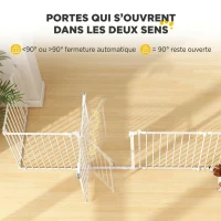 PawHut Barrière de sécurité en métal parc enclos pliable et modulable pour chien et enfant 10 panneaux 61 x 75 cm blanc(m-7)