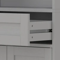 HOMCOM 170 cm Tall Kitchen Pantry with Adjustable Shelves, Freestanding Storage Cabinet with Open Shelf, Grey(m-11)