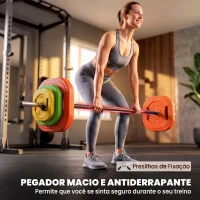 SPORTNOW Conjunto de Pesos Antiderrapante com Barra e 6 Discos 20 kg(m-6)
