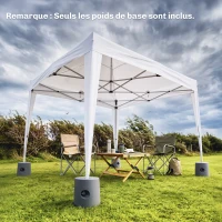 Outsunny Lot de 4 Pieds de tonnelle pop-up remplis d'eau ou de sable pieds de sol pour pavillon en HDPE avec vis de sécurité(m-14)