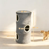 PawHut Cat House for Indoor Kittens, Cat Condo with Removable Washable Cover, Modern Barrel-Shaped Kitty Cave Bed(m-3)