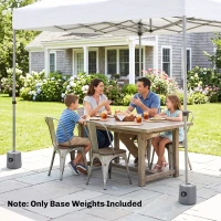 Outsunny HDPE Tent Weights Set of 4, Canopy Weights, Fill with Water or Sand, 48KG(m-9)