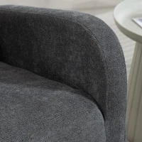 HOMCOM Upholstered Rocking Chair Retractable Footrest Rocker Chair High Back for Living Room Grey(m-10)