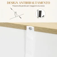 HOMCOM Credenza Cucina con 2 Ante, Ripiano Regolabile, 2 Cassetti, 3 Scomparti Aperti, 106x30x81.2 cm, Bianco(m-6)