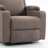 HOMCOM Riser Recliner Chair with Massage and Heat, Linen Electric Lift Armchair for Elderly with Spring Cushion, Brown(m-12)