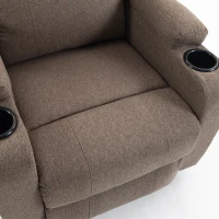 HOMCOM Riser Recliner Chair with Massage and Heat, Linen Electric Lift Armchair for Elderly with Spring Cushion, Brown(m-11)