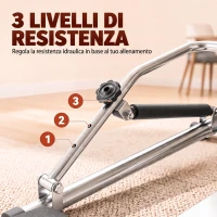 HOMCOM Vogatore Pieghevole, 4 Livelli di Resistenza e Display, Acciaio e ABS, 129x70x70 cm(m-5)