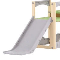 AIYAPLAY 5 in 1 Kids Indoor Playset Toddler Slide with Climbing Wall Storage Space Dual Platforms Indoor Playground for 3-6 Years(m-13)