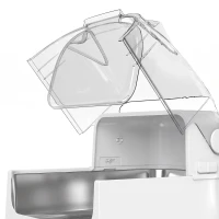 PawHut Bac à Litière pour Chat en Acier Inox avec Couvercle 3 en 1 Bords Hauts Pelle et Sacs Anti-Odeur XL 70x50x46cm Blanc(m-11)