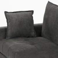 HOMCOM 3 Seater Sofa with Lift-Up Storage, 228cm Comfy Velvet Couch with Wide Deep Seat, Dark Grey(m-11)