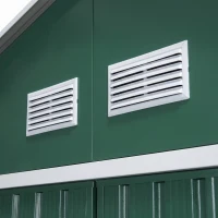 Outsunny Berging, weerbestendig tuinhuis voor tuingereedschap, met ventilatieramen, schuifdeuren, staal, Donkergroen(m-10)