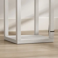 HOMCOM Vloerlamp met planken, moderne dimbare staande lamp met stoffen kap, instelbare kleurtemperatuur, wit(m-11)