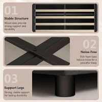 HOMCOM 4ft6 Double Bed Frame with Headboard, Platform Bed Frame with Hydraulic Storage, LED Lights and Charging Station, Black(m-9)