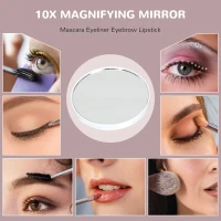 HOMCOM Hollywood Vanity Mirror with Lights, Large 80x62 cm Lighted Makeup Mirror with 3 Colour, 18 LED Bulbs, 10X Magnifying, USB Charging Port, Touch Screen, Tabletop or Wall Mounted Design, White(m-7)