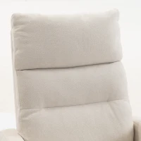 HOMCOM Upholstered Rocking Chair Retractable Footrest Rocker Chair High Back for Living Room Cream White(m-10)