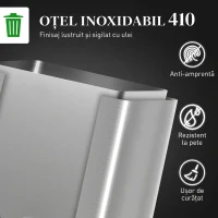 HOMCOM Coș de gunoi pentru colectare selectivă, 2 compartimente 20+14 L, cu recipiente interioare detașabile, din oțel inoxidabil și PP, argintiu(m-5)