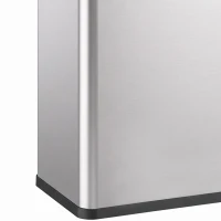HOMCOM Poubelle de Cuisine Automatique 60 L, Poubelle à Double Compartiment, Capteur de Mouvement, Seaux Amovibles, Argent(m-11)