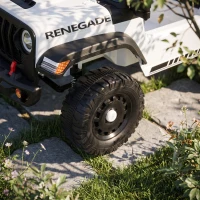 AIYAPLAY Kinder Elektroauto 12V Elektroauto für Kinder mit Fernbedienung Lithium-Akku 2 Motoren Sanftanlauf 4-Rad-Federung Weiß(m-9)