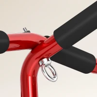 SPORTNOW Barre de Traction Porte et Pompes au Sol Sans Perçage Pull Up Bar 2 en 1 150 kg Sécurité Anti-Chute 96x45x27cm Rouge(m-9)