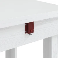 HOMCOM Folding Dining Table Under-Table Storage Extendable Kitchen Table Steel Rail White(m-11)
