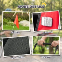 PawHut 2-In-1 Dog Bike Trailer Pet Stroller with Universal Wheel Reflector Flag Red(m-9)