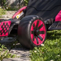 AIYAPLAY 24V Electric Go Kart for Kids 6-12 Years with Drift Mode, Adjustable Seat, 3 Speed, Slow Start, Pink(m-9)