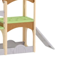 AIYAPLAY 5 in 1 Kids Indoor Playset Toddler Slide with Climbing Wall Storage Space Dual Platforms Indoor Playground for 3-6 Years(m-12)