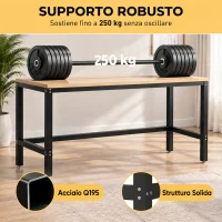 HOMCOM Telaio Gambe per Tavolo in Acciaio, Struttura Monopezzo, Stile Industriale, Portata 250 kg, 150x50x81.5 cm, Nero(m-4)