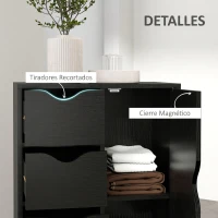HOMCOM Armario de Salón con 4 Cajones 1 Puerta y Estante Interior Mueble de Almacenaje Multiusos 54x29x83 cm Negro(m-6)