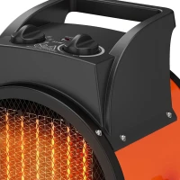 Outsunny Industrial Fan Heater 5000W with Tilting, Electric Ceramic Space Heater with Adjustable Thermostat, Handle(m-12)