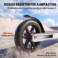 SPORTNOW Trotinete Acrobática para Truques com Plataforma em Alumínio, Rolamentos ABEC-7, Rodas 100 mm e Guiador 360°, Branco(m-5)