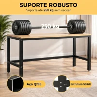 HOMCOM Estrutura de Pernas para Mesa em Aço com Pés Ajustáveis e Parafusos 150x50x81,5 cm Preto(m-4)