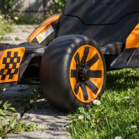 AIYAPLAY 24V Electric Go Kart for Kids 6-12 Years with Drift Mode, Adjustable Seat, 3 Speed, Slow Start, Orange(m-9)