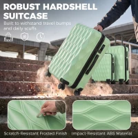 HOMCOM 3-Piece Suitcase Set, Hard Shell Carry On & Checked Luggage Set with TSA Lock, 20/24/28 Inch, Green(m-5)
