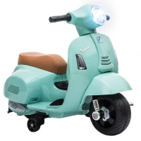 HOMCOM Vespa Licensed 6V Kids Electric Motorbike Ride On Motorcycle  Battery Powered for 18-36 Months with Horn, Green(m-13)
