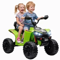 AIYAPLAY 24V 2 Seater Electric Quad Bike for Kids, Ride On Car ATV Toy w/ Forward Backward, for Boys Girls 3-8 Years, Green(m-15)