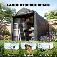 Outsunny 2.2 x 1.6 m Garden Storage Tent, Waterproof Anti-UV Bike Tent with Roll-up Zipper Door, Galvanised Outdoor Storage Shelter Carport for Bike, Motorbike, Garden Tools, Dark Grey(m-7)
