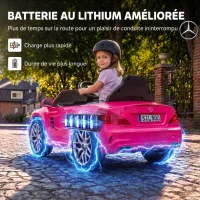 AIYAPLAY Voiture Électrique Enfants 12V Mercedes-Benz SL500, 3-5 km/h, 2 Moteurs, Télécommande 2,4G, pour 3-5 Ans, Rose(m-5)