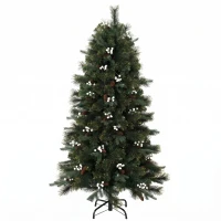 HOMCOM 5ft Artificial Christmas Tree, Fir Hinged Xmas Tree with 490 Branch Tips, Foldable Metal Stand, Easy Assembly, Green(m-1)
