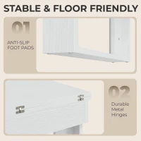 HOMCOM Folding Dining Table Under-Table Storage Extendable Kitchen Table Steel Rail White(m-6)