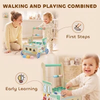 AIYAPLAY Wooden Baby Walker for 1-3 Year, Montessori Inspired Push Along Walker Toys, Multifunctional Activity Centre(m-9)